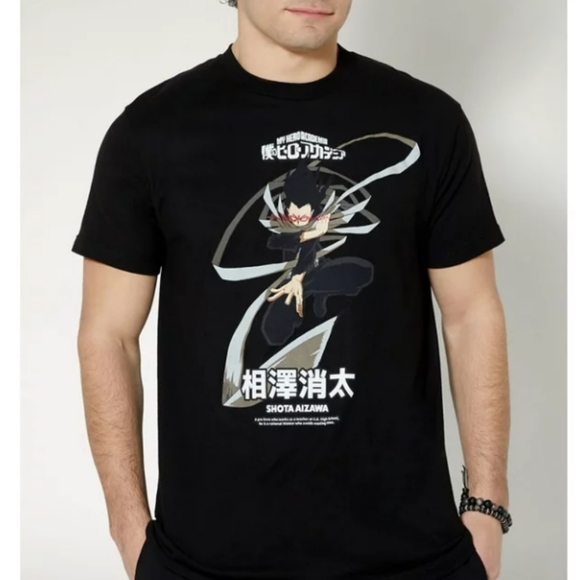 Spencer's Other - Spencer's Men's NWT My Hero Academia Shota Aizawa Black Graphic T-Shirt Sz Large
